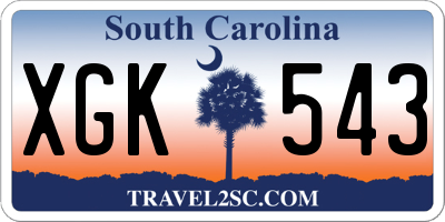 SC license plate XGK543
