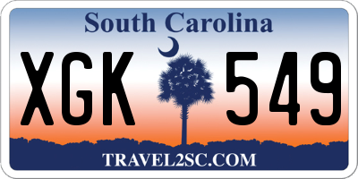 SC license plate XGK549