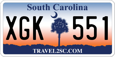 SC license plate XGK551