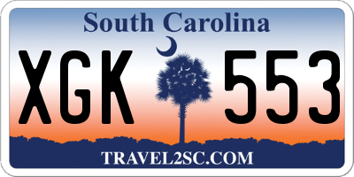 SC license plate XGK553