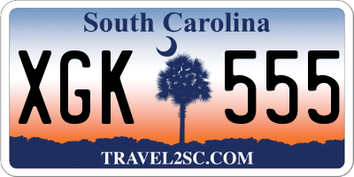 SC license plate XGK555