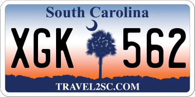 SC license plate XGK562