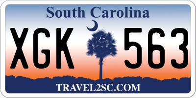 SC license plate XGK563