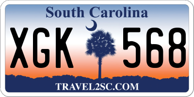SC license plate XGK568