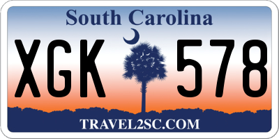 SC license plate XGK578