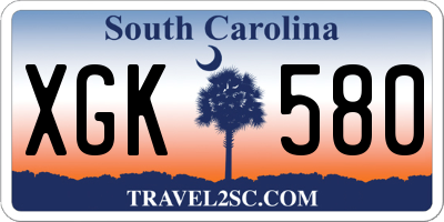 SC license plate XGK580