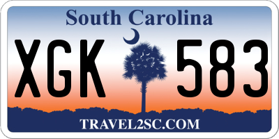 SC license plate XGK583