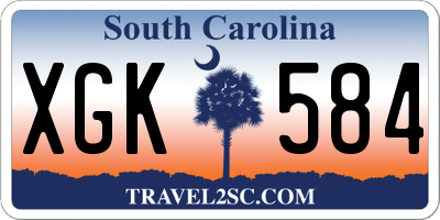 SC license plate XGK584