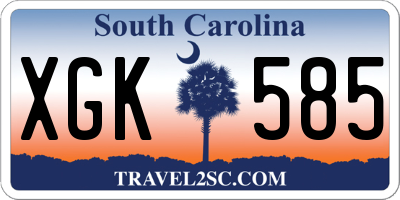 SC license plate XGK585