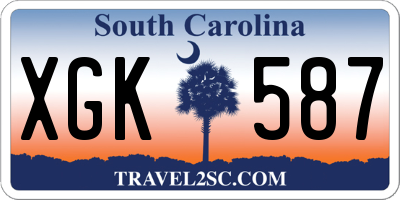 SC license plate XGK587