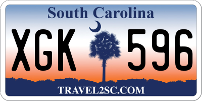 SC license plate XGK596