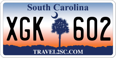SC license plate XGK602