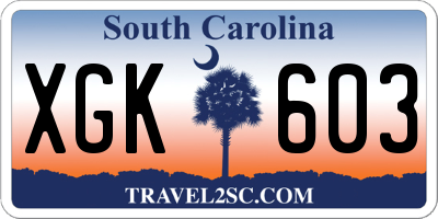 SC license plate XGK603