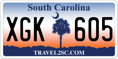 SC license plate XGK605
