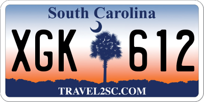 SC license plate XGK612