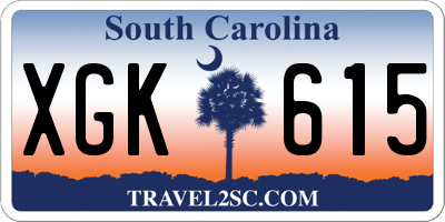 SC license plate XGK615