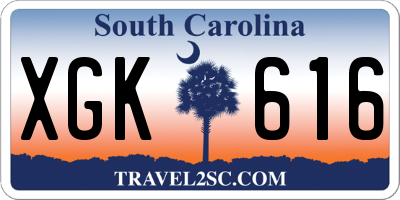 SC license plate XGK616