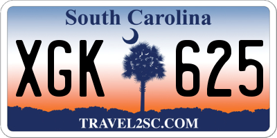 SC license plate XGK625