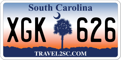 SC license plate XGK626