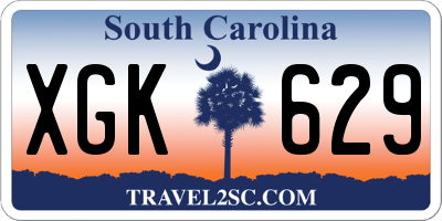 SC license plate XGK629