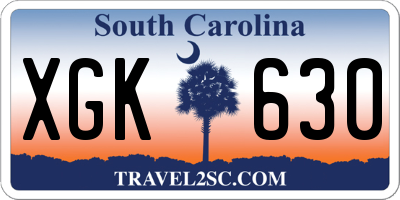 SC license plate XGK630