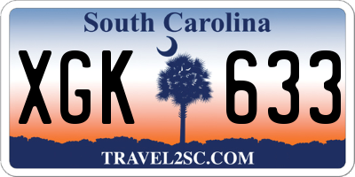 SC license plate XGK633