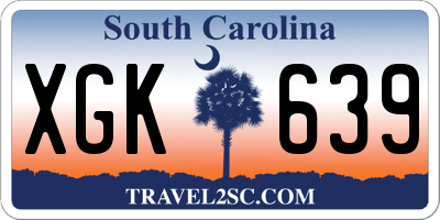 SC license plate XGK639