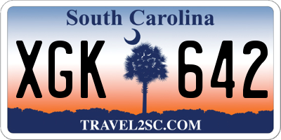 SC license plate XGK642