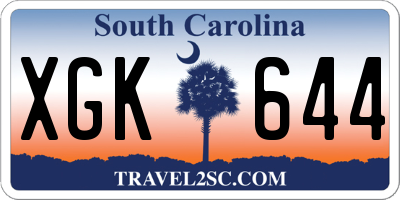 SC license plate XGK644