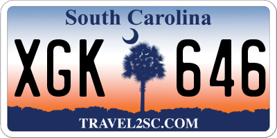 SC license plate XGK646