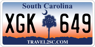 SC license plate XGK649