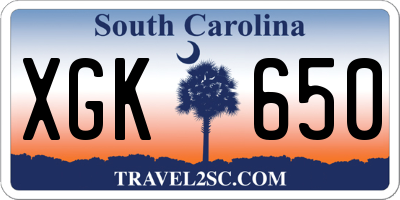 SC license plate XGK650
