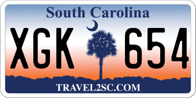SC license plate XGK654