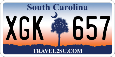 SC license plate XGK657