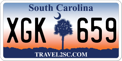 SC license plate XGK659