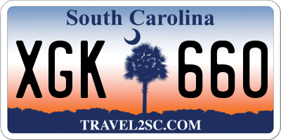 SC license plate XGK660