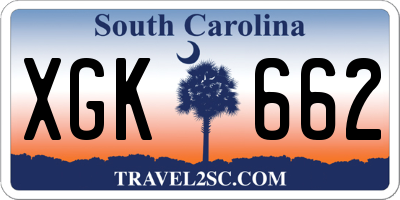 SC license plate XGK662