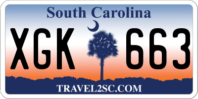SC license plate XGK663