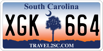 SC license plate XGK664