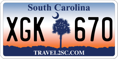 SC license plate XGK670