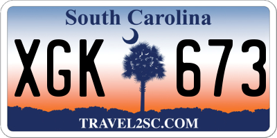 SC license plate XGK673
