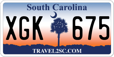 SC license plate XGK675