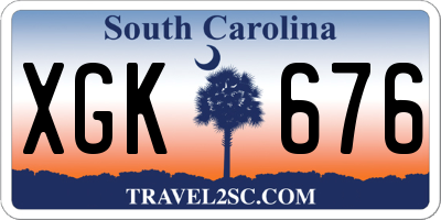 SC license plate XGK676