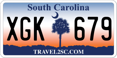 SC license plate XGK679