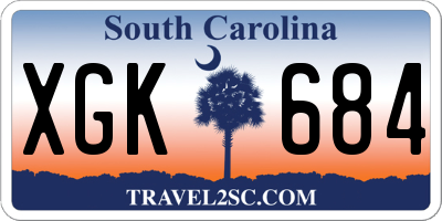 SC license plate XGK684