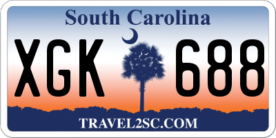 SC license plate XGK688