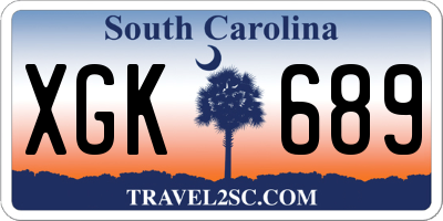 SC license plate XGK689