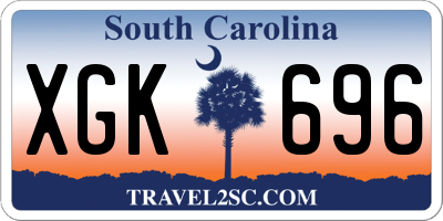 SC license plate XGK696