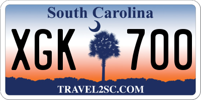 SC license plate XGK700