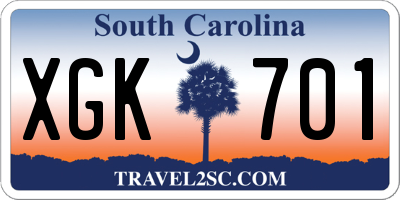 SC license plate XGK701